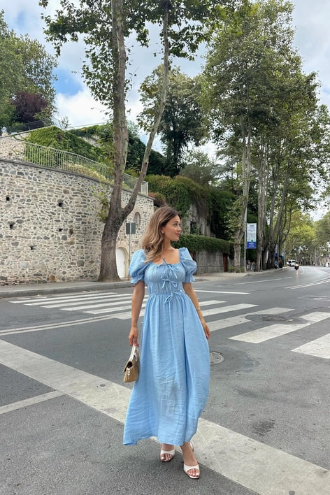 Tensel Blond Elbise Mavi