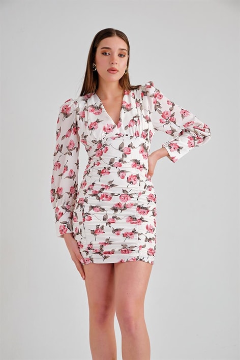 Vera Drape Elbise Beyaz