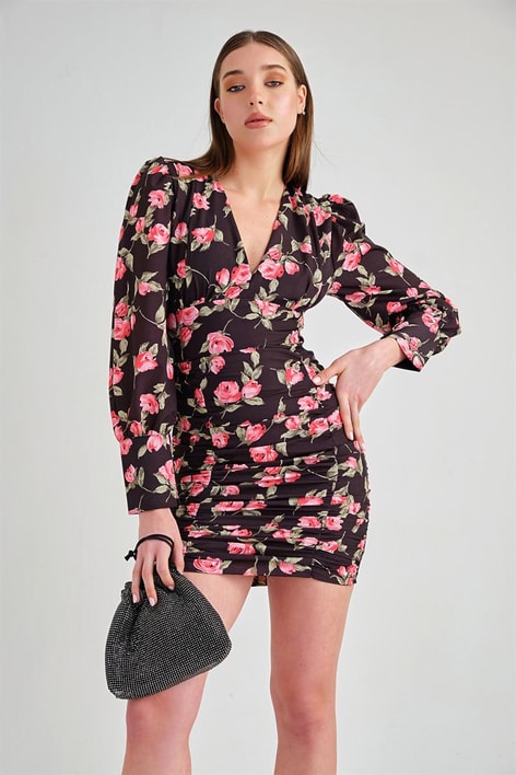 Vera Drape Elbise Siyah