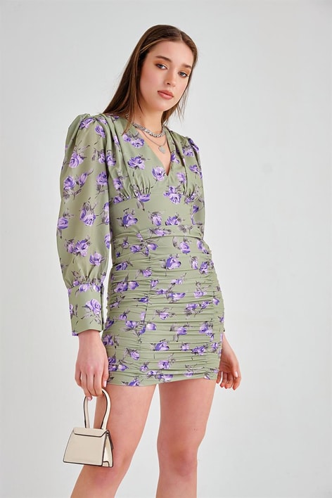 Vera Drape Elbise Yeşil