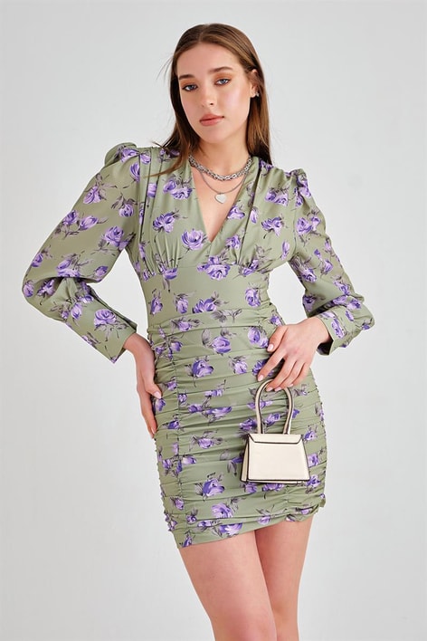 Vera Drape Elbise Yeşil