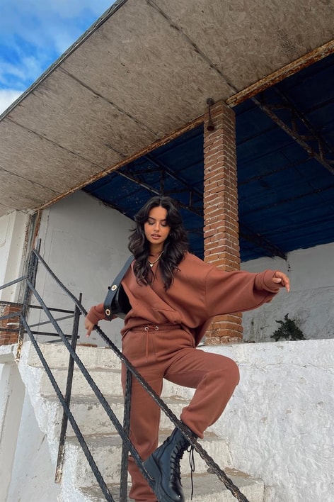 Basic Jogger Eşofman Altı Kahverengi