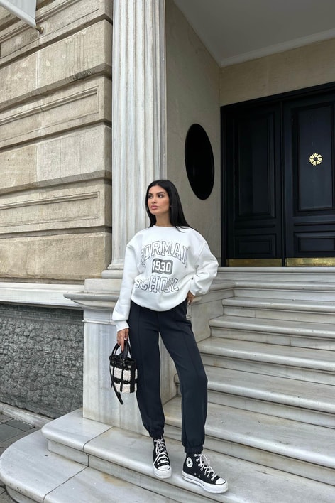 Dikiş detay Eşofman Altı Antrasit