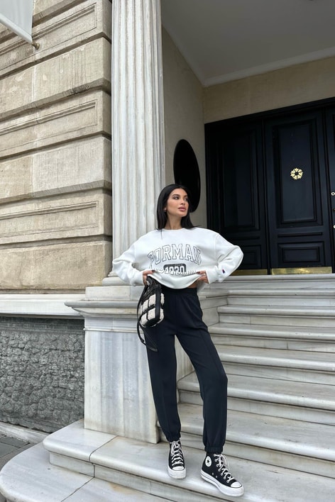 Dikiş detay Eşofman Altı Antrasit