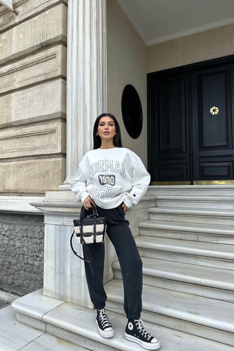 Dikiş detay Eşofman Altı Antrasit