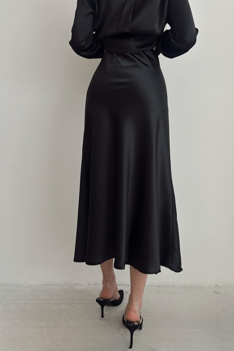 Bilek Boy Saten Etek Siyah