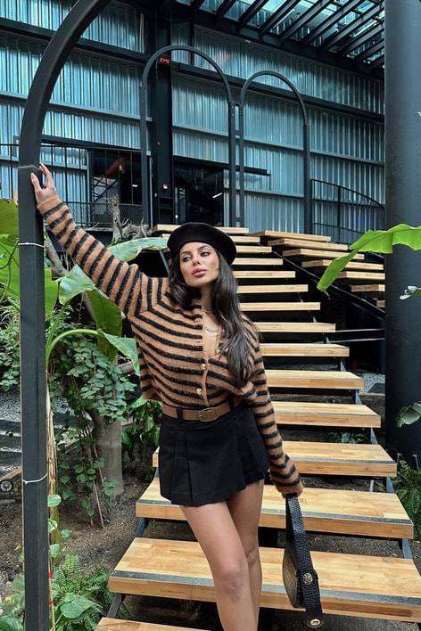 Kemer Detay Şortlu Pileli Etek Siyah