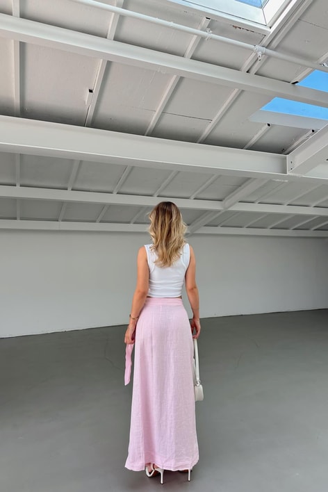 Keten Anvelop Etek Pembe