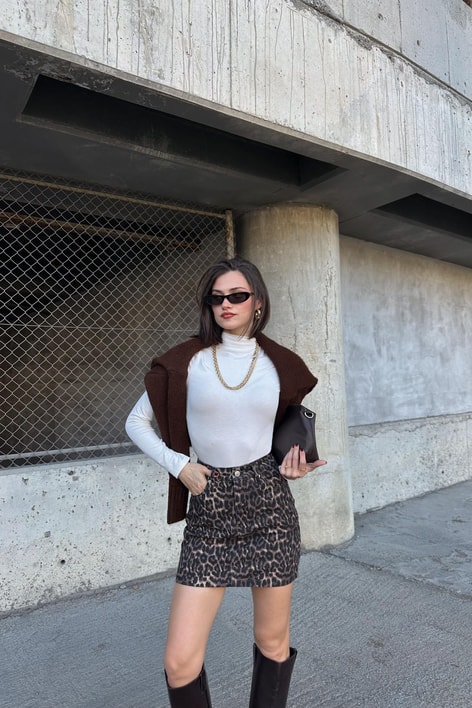 Leopar Mini Jean Etek LEOPAR DESEN