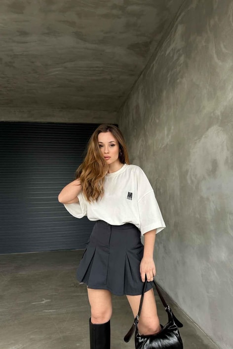 Mini Kargo Şortlu Etek Antrasit