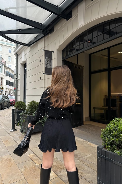 Pilise Şortlu Etek Siyah