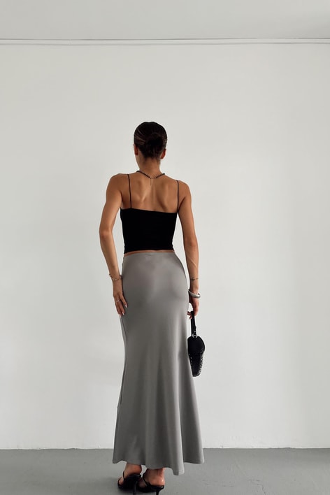 Sandy Maxi Etek Gri