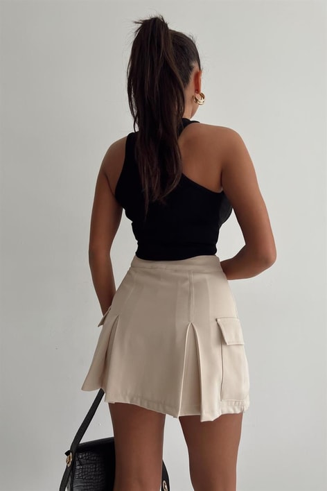 Yan Cep Şortlu Street Etek Taş