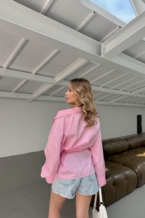 Bağlamalı Gömlek Pembe