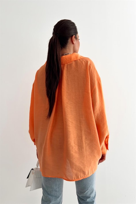 Balon Kollu Salaş Gömlek Oranj