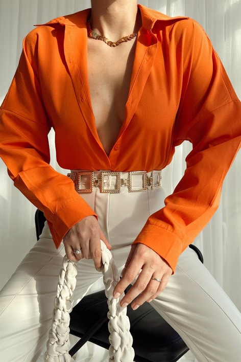 Basic Comfort Gömlek Oranj