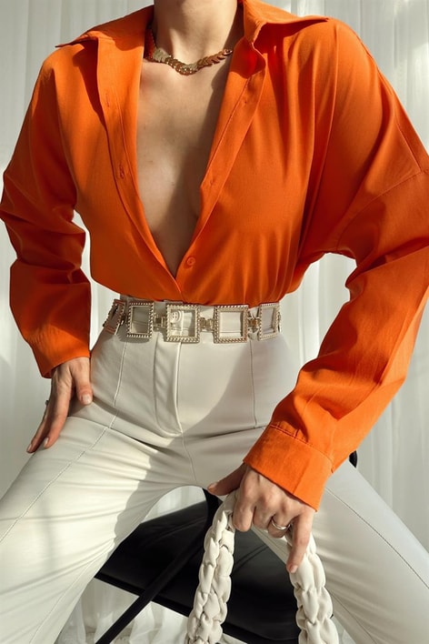 Basic Comfort Gömlek Oranj