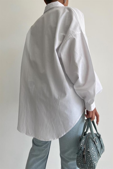 Basic Oversize Gömlek Beyaz