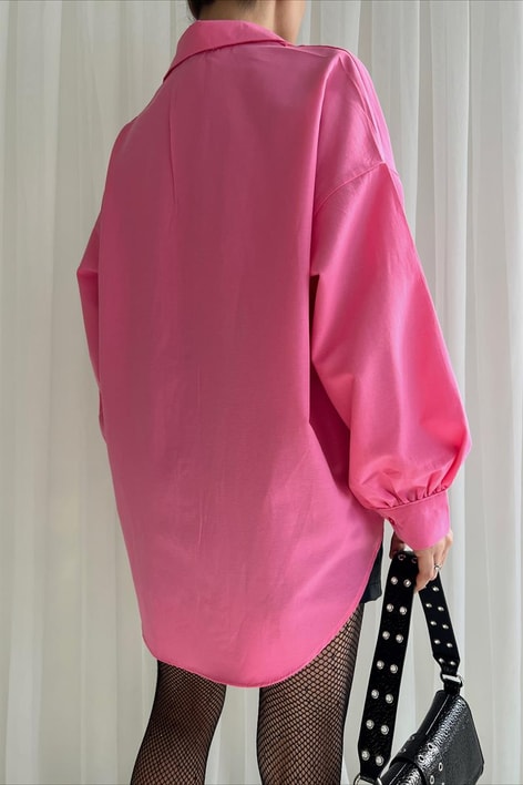 Basic Oversize Gömlek Pembe