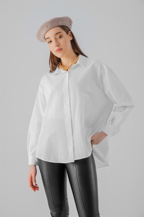 Basic Poplin Gömlek Beyaz