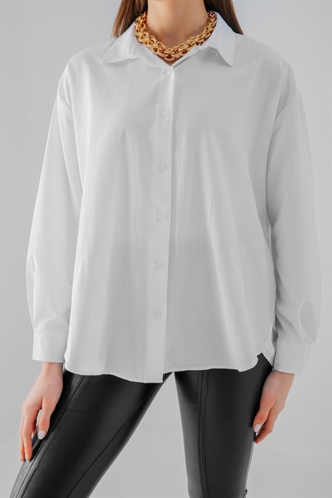 Basic Poplin Gömlek Beyaz