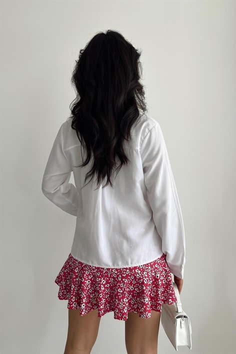 Basic Süs Cep Gömlek Beyaz