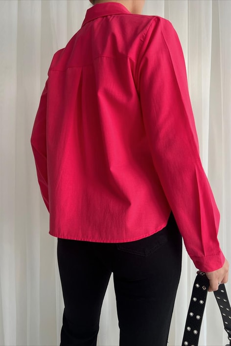 Basic Süs Cep Gömlek Fuşya