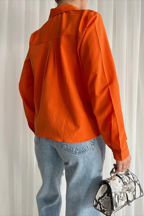 Basic Süs Cep Gömlek Oranj