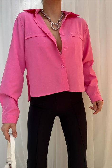 Basic Süs Cep Gömlek Pembe