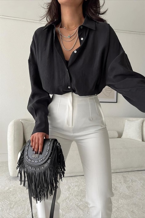 Beauty Basic Salaş Gömlek Siyah