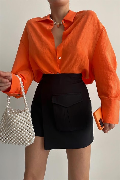 Beauty Basic Salaş Gömlek Turuncu