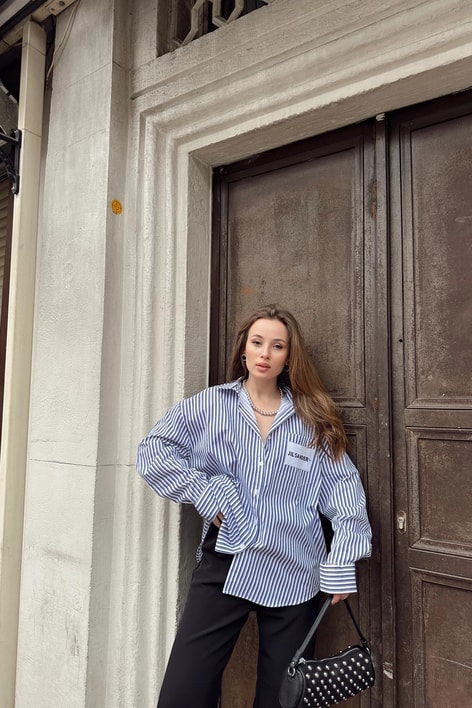 Jılsander Poplin Gömlek Lacivert