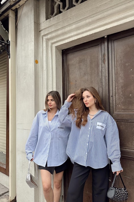 Jılsander Poplin Gömlek Lacivert