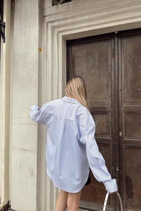 Jılsander Poplin Gömlek Mavi