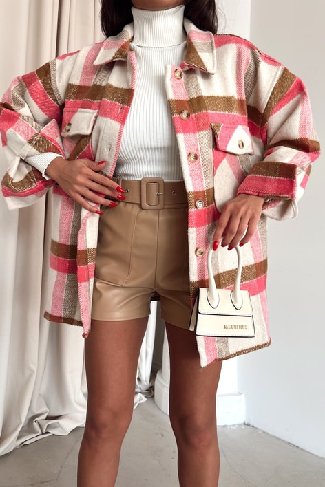 Kareli Oduncu Gömlek Fuşya