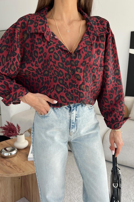 Leo Oversize Gömlek Bordo