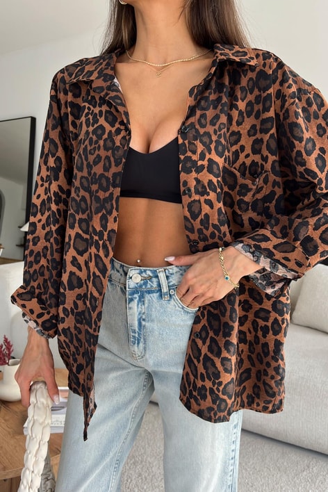 Leo Oversize Gömlek Kahve