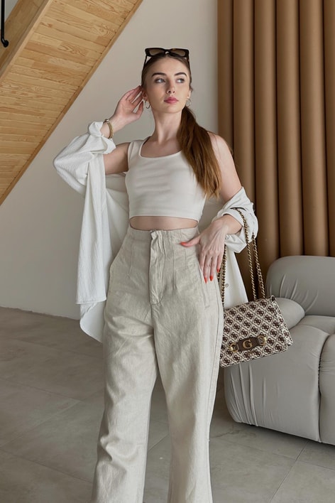 Müslin Relax Gömlek Beyaz