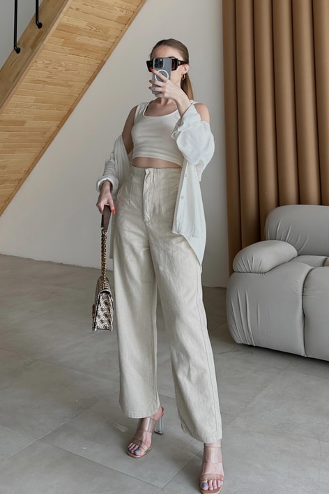 Müslin Relax Gömlek Beyaz