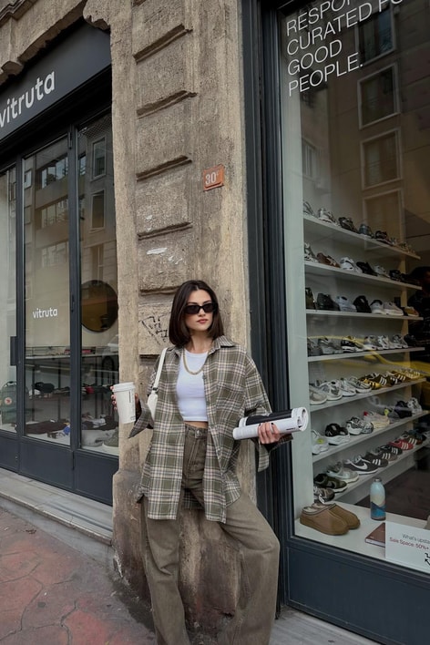 Oduncu Oversize Gömlek Yeşil