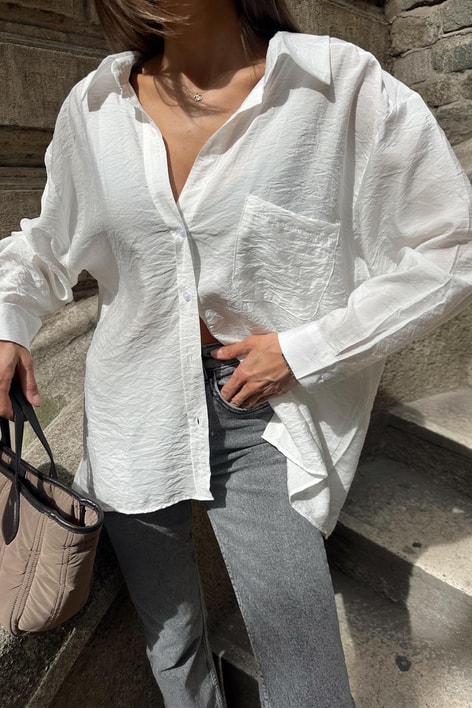 Oversize Model Gömlek Beyaz