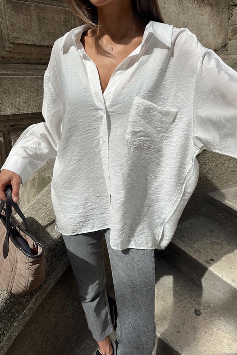 Oversize Model Gömlek Beyaz