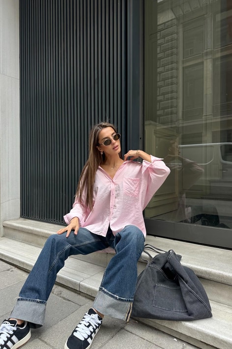 Oversize Model Gömlek Pembe