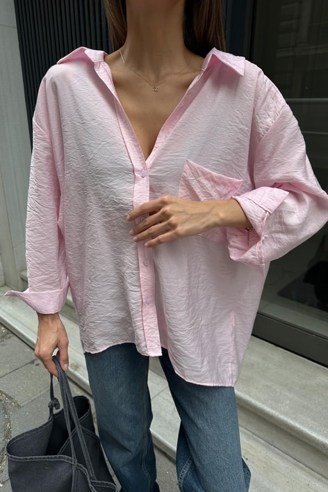 Oversize Model Gömlek Pembe