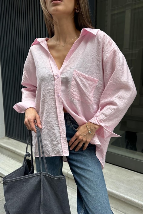 Oversize Model Gömlek Pembe