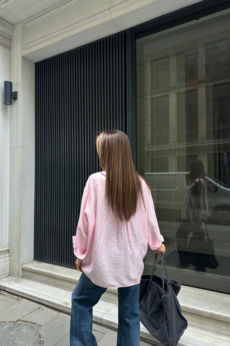 Oversize Model Gömlek Pembe