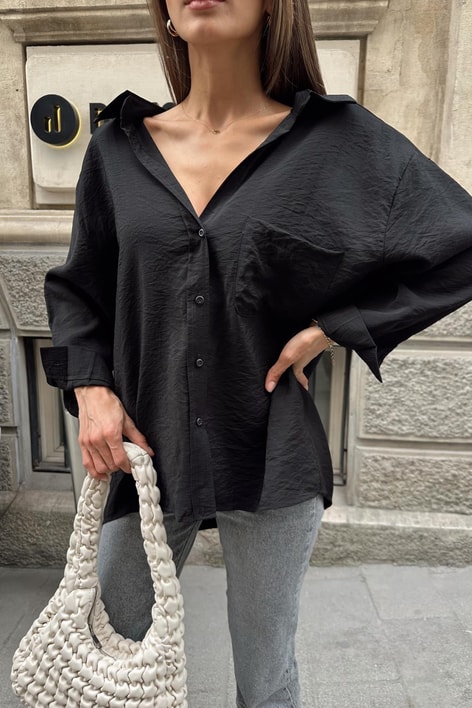 Oversize Model Gömlek Siyah