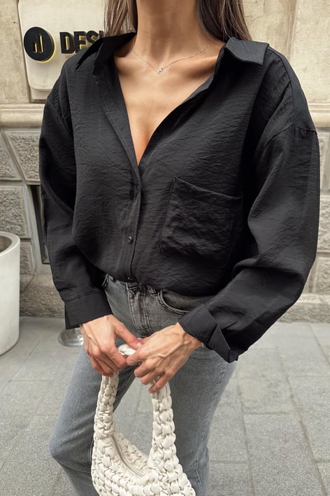 Oversize Model Gömlek Siyah