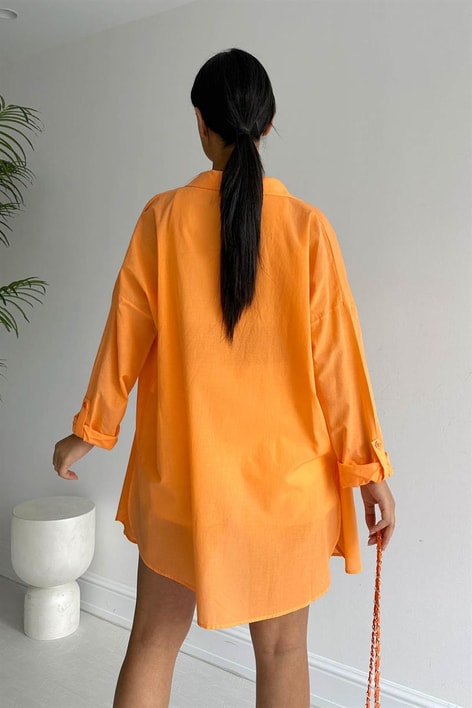 Oversized Trend Gömlek Oranj