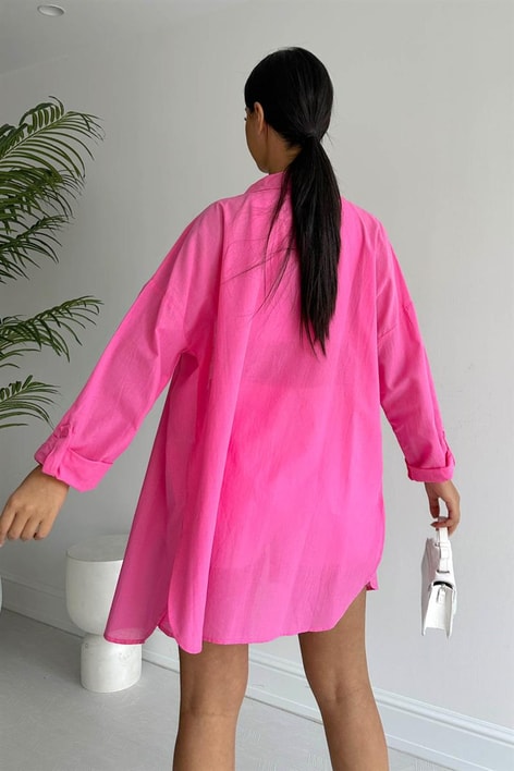 Oversized Trend Gömlek Pembe